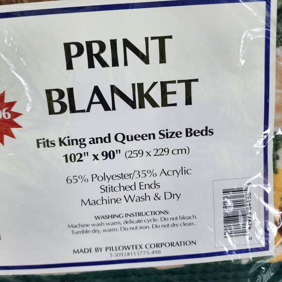 Vintage Basics Floral Print Blanket King / Queen Size Owen Basics 102" X 90" NEW - Picture 6 of 11